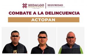Tras reporte de disparos, SSPH detiene a tres sujetos en Actopan