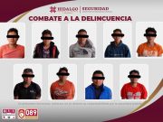 SSPH detiene a 10 sujetos tras robo y desvalijamiento de un tractocamión