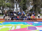 Renuevan imagen de la cancha del Parque Hidalgo con proyecto artístico comunitario