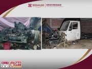 SSPH asegura predio en Tizayuca usado para desarmar tractocamiones robados
