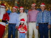 Kristel Rodríguez y Alfredo San Román encabezan encendido del Pino y Villa Navideña en Huejutla