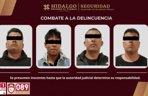 La SSPH captura a cuatro sujetos por agresión a mano armada en Tizayuca