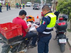 Refuerzan cultura de prevención con campaña de uso correcto de casco en Huejutla