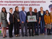 Natividad Castrejón entrega equipamiento a secundarias y laboratorios de ciencias