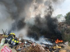 Atención oportuna de la SSPH a incendio de Basurero Clandestino en Zempoala