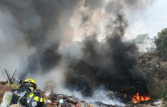 Atención oportuna de la SSPH a incendio de Basurero Clandestino en Zempoala