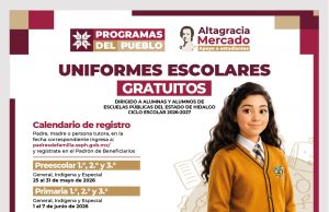 IHE ANUNCIA FECHAS DE REGISTRO PARA EL PROGRAMA DE UNIFORMES ESCOLARES GRATUITOS EN HIDALGO