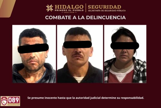 SSPH ASEGURA A 3 PRESUNTOS INTEGRANTES DE UNA BANDA DEDICADA AL ROBO DE MOTOCICLETAS EN PACHUCA