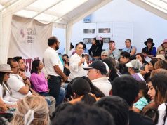 Presidenta convive con más de 500 vecinos en la entrega guarniciones y banquetas de la colonia El Paraíso
