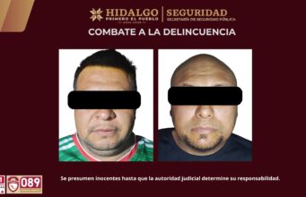SSPH ejecuta dos cateos simultáneos en Tulancingo; asegura a dos hombres, vehículos robados y presunto narcótico