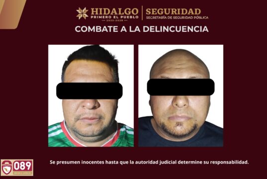 SSPH ejecuta dos cateos simultáneos en Tulancingo; asegura a dos hombres, vehículos robados y presunto narcótico