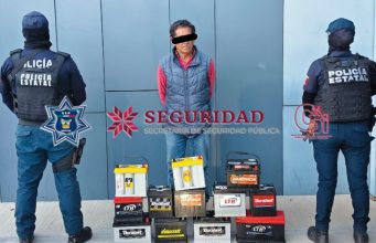 SSPH asegura a una persona y recupera acumuladores para automóvil
