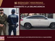 SSPH recupera vehículo robado en plaza comercial de Pachuca; aseguran a presunto responsable