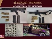 Aseguran armas largas, cartuchos y camioneta robada tras operativo de seguridad en Zempoala