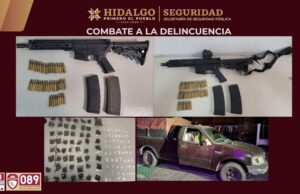 Aseguran armas largas, cartuchos y camioneta robada tras operativo de seguridad en Zempoala