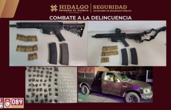 Aseguran armas largas, cartuchos y camioneta robada tras operativo de seguridad en Zempoala