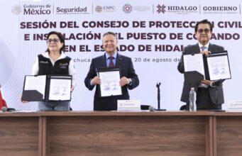 Gobierno de Hidalgo y CNPC instalan Puesto de Comando para enfrentar temporada de lluvias