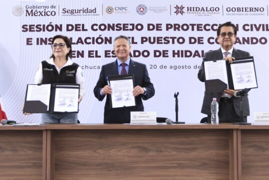 Gobierno de Hidalgo y CNPC instalan Puesto de Comando para enfrentar temporada de lluvias