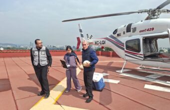 Despliegan operativo aéreo de urgencia para enviar hígado y riñones de Hidalgo a la CDMX
