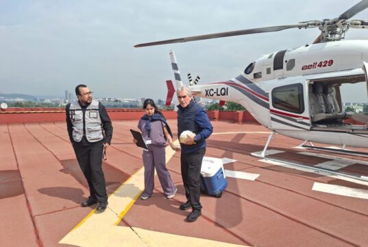Despliegan operativo aéreo de urgencia para enviar hígado y riñones de Hidalgo a la CDMX