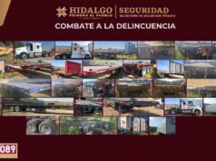 Desmantelan predio clandestino en Mineral de la Reforma y recuperan 33 vehículos pesados robados