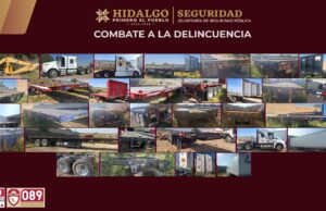 Desmantelan predio clandestino en Mineral de la Reforma y recuperan 33 vehículos pesados robados
