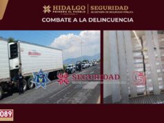 SSPH recupera tractocamión y cargamento de 56 toneladas de mercancía robada