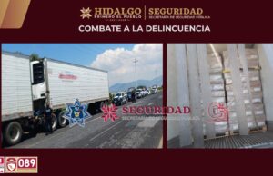SSPH recupera tractocamión y cargamento de 56 toneladas de mercancía robada