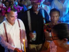 ALFREDO SAN ROMÁN ENCABEZA PRIMERA OFRENDA PREVIA AL XANTOLO