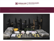 Asegura PGJEH 10 armas de fuego y diversas drogas tras cateo en Ajacuba; hay cinco detenidos