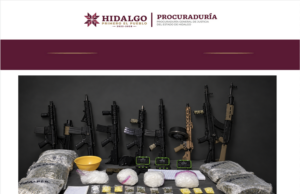 Asegura PGJEH 10 armas de fuego y diversas drogas tras cateo en Ajacuba; hay cinco detenidos